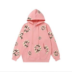 Denim Tears Cotton Wreath Pink Hoodie – Size M – All-Over Print